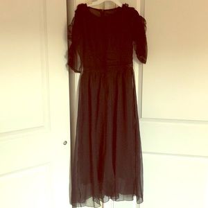 Long black dress with 3/4 sleeves